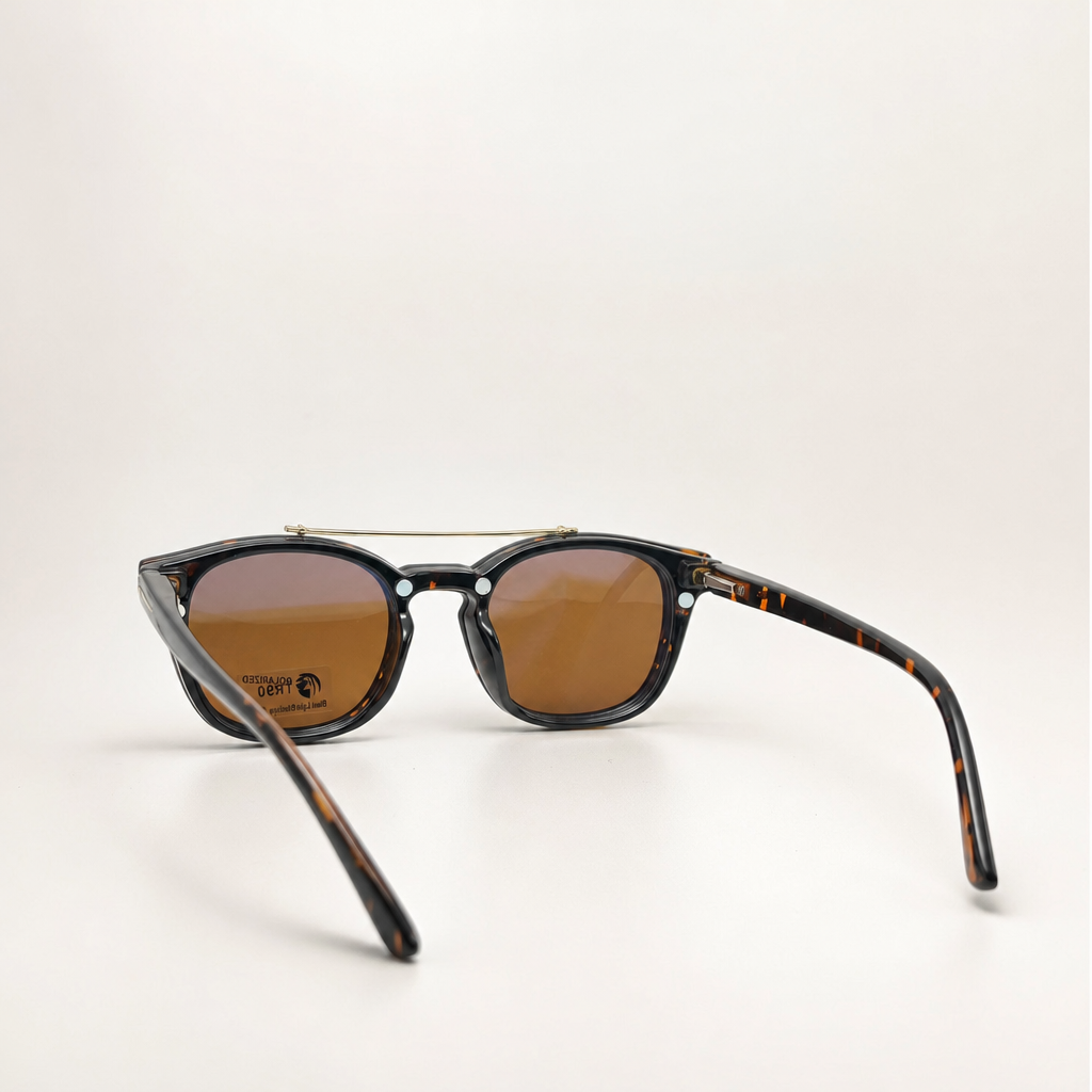 Italian Double Lens Retro Square Polarized Plus Anti-Blue Light Glasses