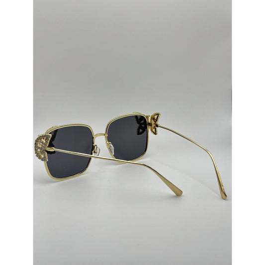 Jeweled Butterfly Sunglasses | Gold Frame Luxury Sunglasses | Rhinestone Butterfly Statement Shades | Fashion Sunglasses for Women