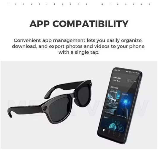 AI Smart Camera Glasses with HD 1080P Video, Photo, Voice Assistant, Translation & Music | Smart Sunglasses for Travel, Cycling & Outdoor