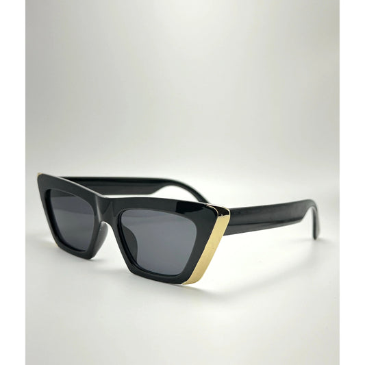 Cat Eye Gold Edge Retro Frame Women Sunglasses