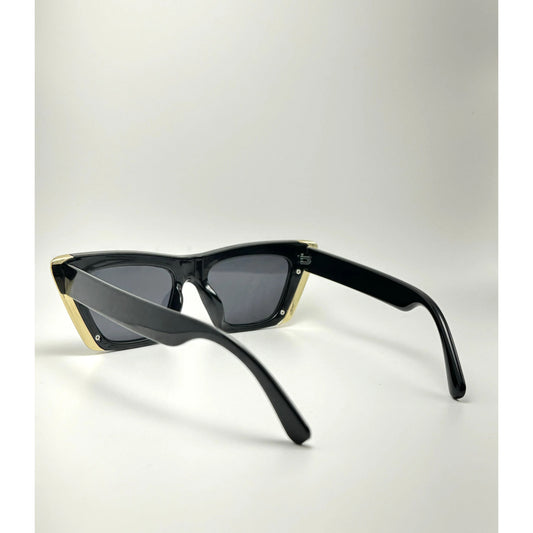 Cat Eye Gold Edge Retro Frame Women Sunglasses
