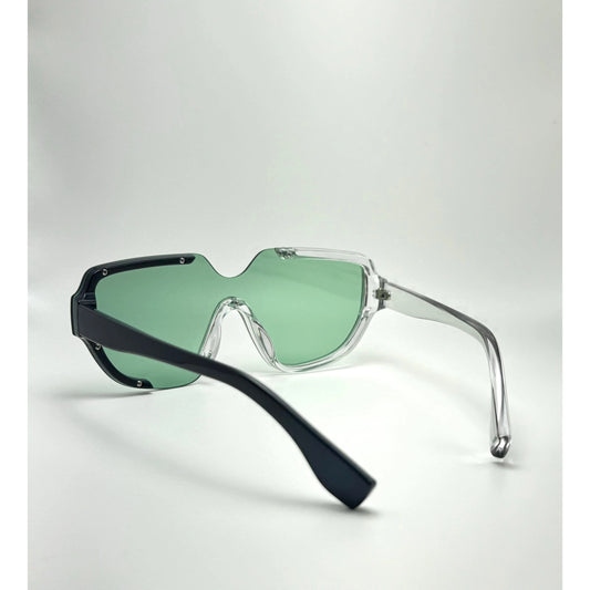 Semi-Rimless Oval Acetate Frame Designer Unisex Sunglasses