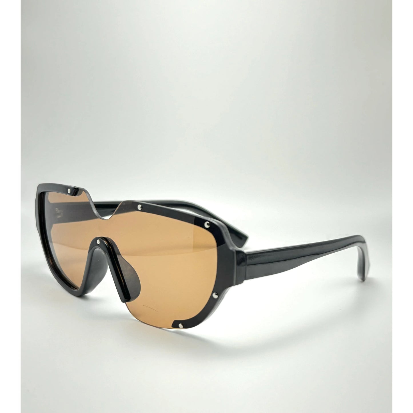 Semi-Rimless Oval Acetate Frame Designer Unisex Sunglasses