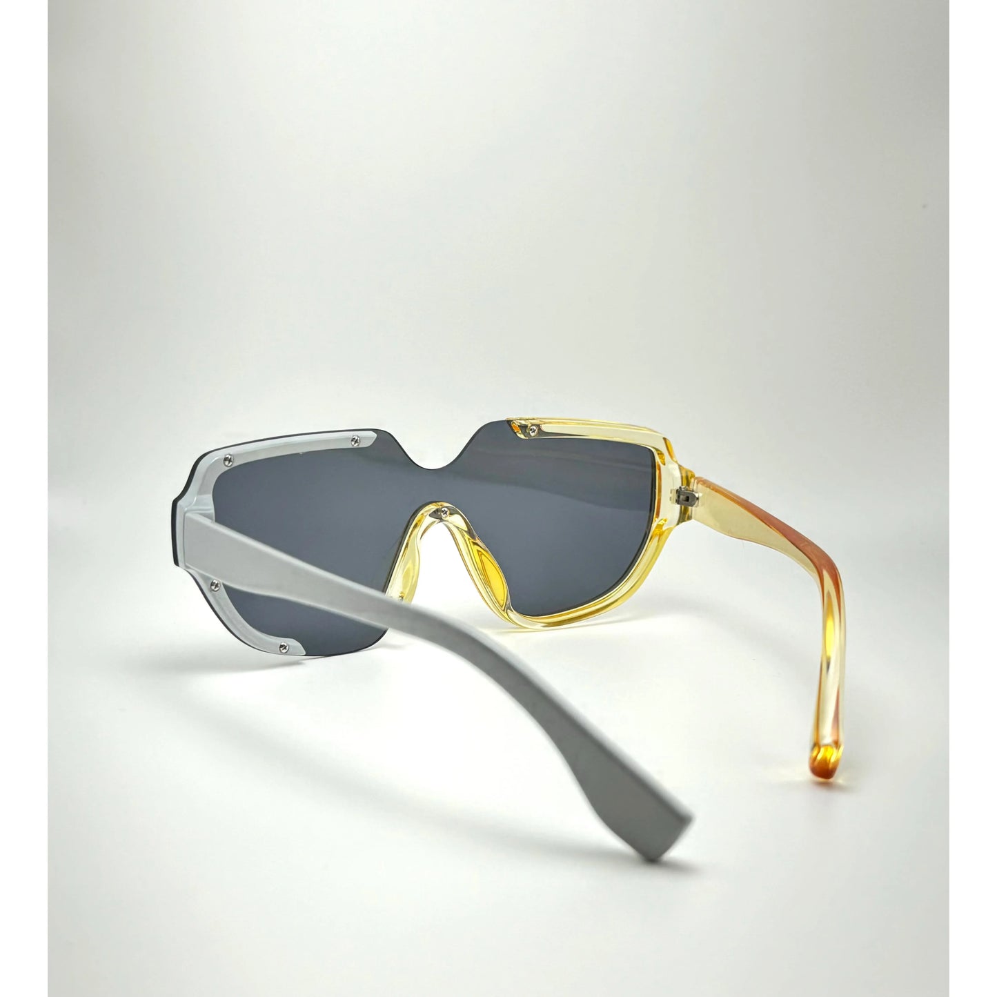 Semi-Rimless Oval Acetate Frame Designer Unisex Sunglasses