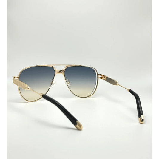 Titanium Metal Double Bridge Unisex Gradient Sunglasses