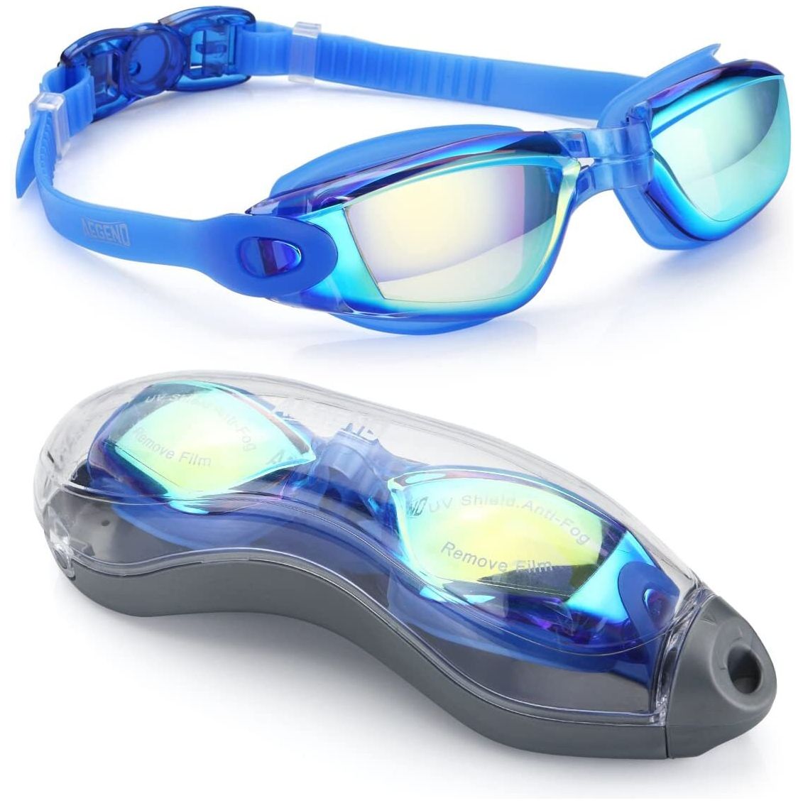 Anti-Fogging Ocean Blue Swimming Goggles/Sunglasses