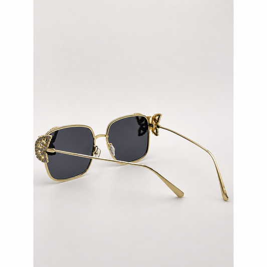 Jeweled Butterfly Sunglasses | Gold Frame Luxury Sunglasses | Rhinestone Butterfly Statement Shades | Fashion Sunglasses for Women