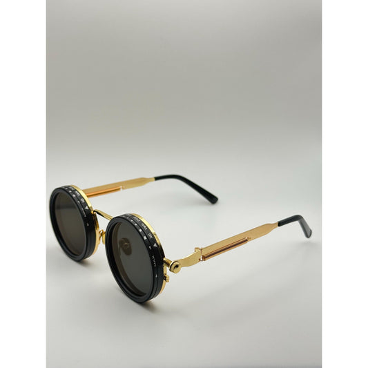 Adjustable Tint Steampunk Sunglasses | Rotating Polarized UV400 Retro Goggles for Men & Women with Personalized Sunglasses Case