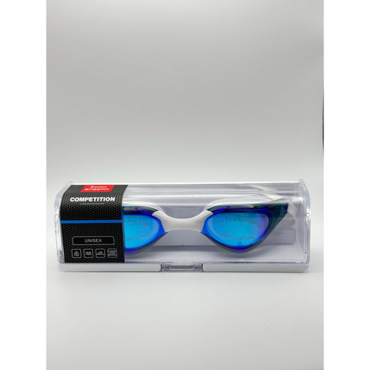 Professional Anti-Fog UV Protection Swim Goggles | Unisex Low-Profile Mirrored Racing Lenses