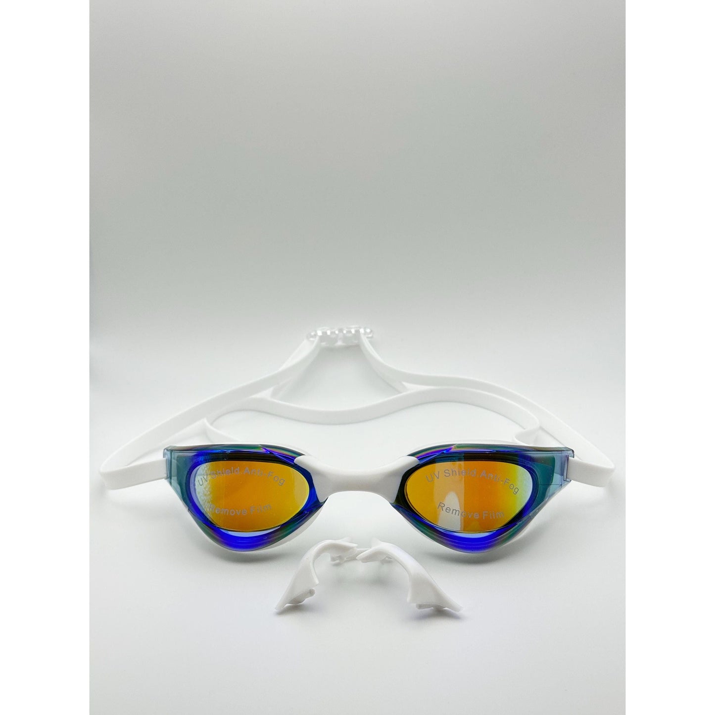 Professional Anti-Fog UV Protection Swim Goggles | Unisex Low-Profile Mirrored Racing Lenses