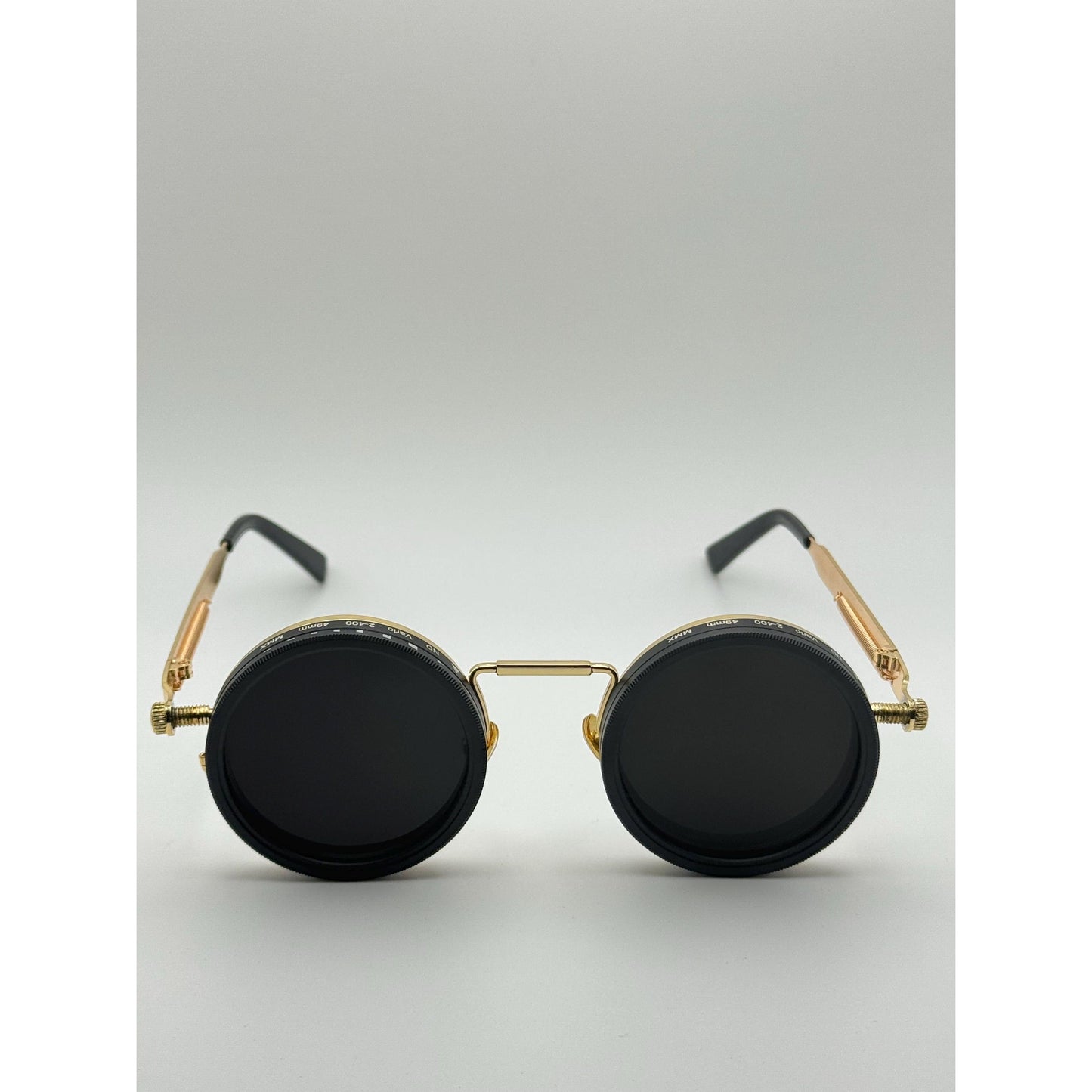 Adjustable Tint Steampunk Sunglasses | Rotating Polarized UV400 Retro Goggles for Men & Women with Personalized Sunglasses Case