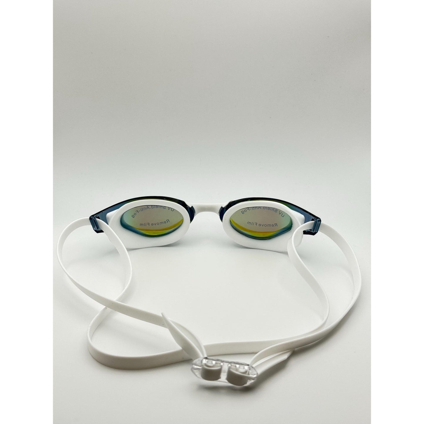 Professional Anti-Fog UV Protection Swim Goggles | Unisex Low-Profile Mirrored Racing Lenses