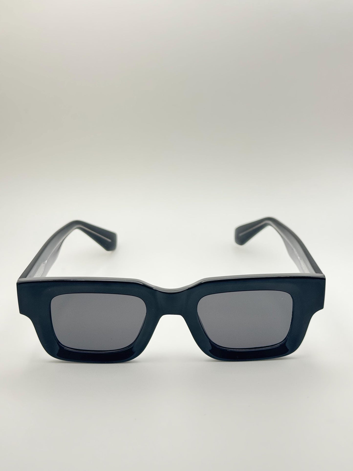 Polarized Square Sunglasses: UV400 Retro Shades for Men & Women - Tortoise/Black Frame, Gold/Silver Arms