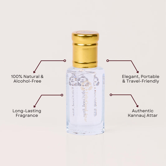 White Musk Attar Perfume Oil: Vegan Alcohol-Free Fragrance in Gift Box