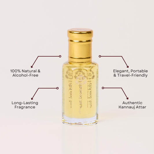 Oud Velvet Attar Perfume Oil Handmade Kannauj Fragrance Natural Long Lasting Unisex Essential Oil - Alcohol-Free Traditional Indian Attar Perfume Oil - View 2
