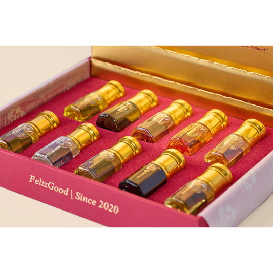 Luxury Attar Perfume Oil 10x3ml Gift Set: Natural Alcohol-Free Fragrance