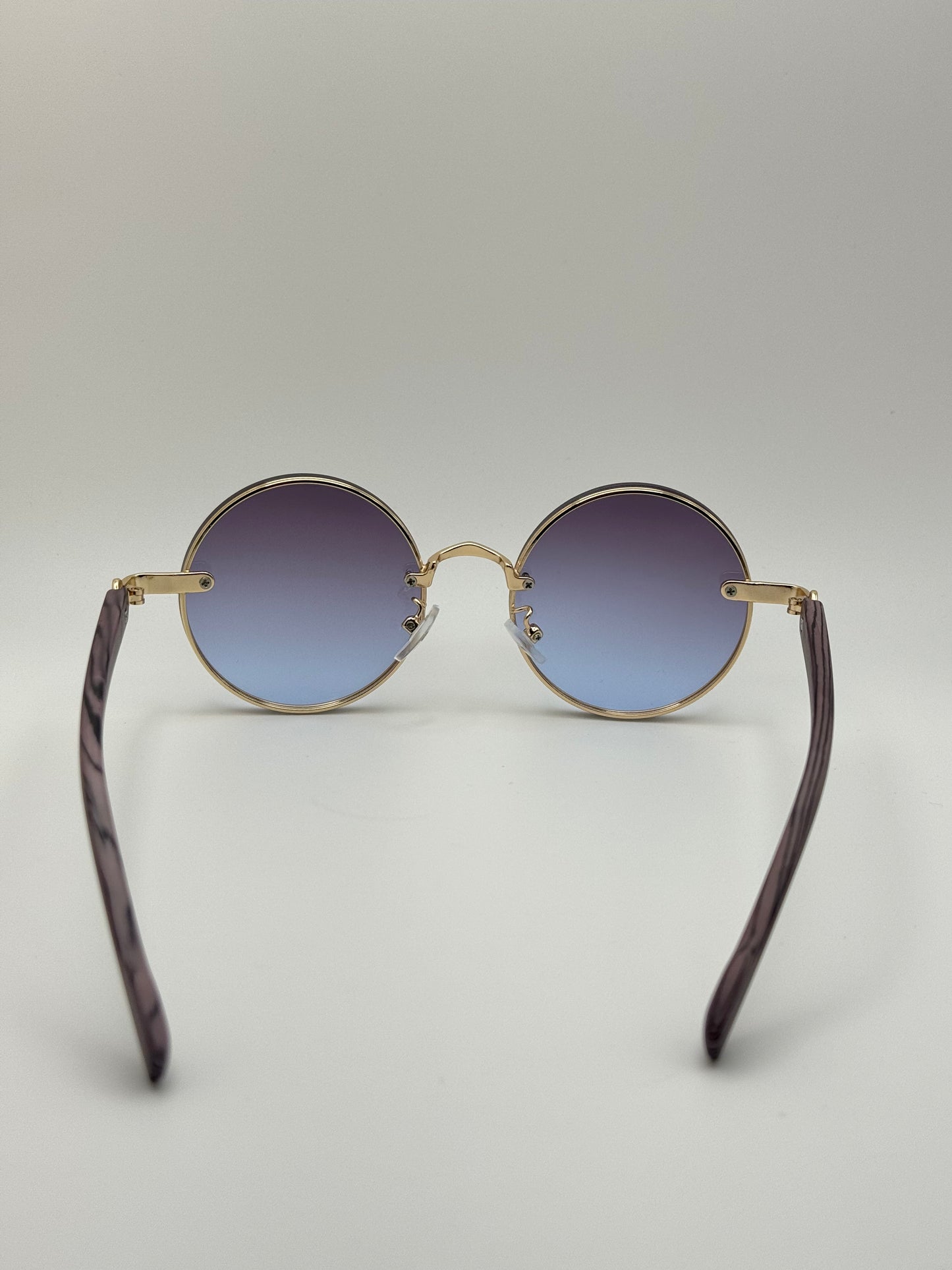 Round Vintage Sunglasses for Women & Men - Gradient Tinted Retro Circle Shades - Gold Frame Boho Festival Eyewear UV400