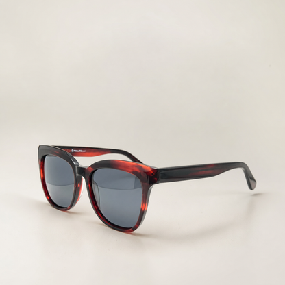 Bloody Red Retro Acetate Polarized Unisex Sunglasses