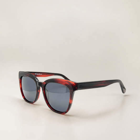 Bloody Red Retro Acetate Polarized Unisex Sunglasses