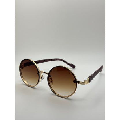 Round Vintage Sunglasses For Women Men Gradient Tinted Retro Circle Shades Gold Frame Boho Festival Eyewear Uv400 adjustable tint sunglasses - View 5