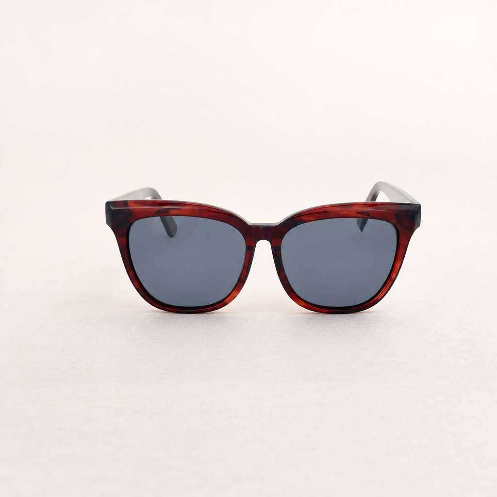 Bloody Red Retro Acetate Polarized Unisex Sunglasses
