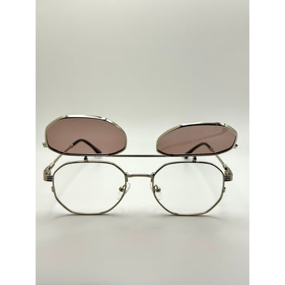 Flip Up Sunglasses For Men Women Vintage Metal Frame Adjustable Lift Up Lens Retro Steampunk Style Shades Fashion And Festival Eyewear adjustable tint sunglasses - View 12