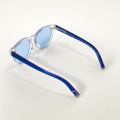 Crystal Icy blue Acetate Polarized Unisex Sunglasses
