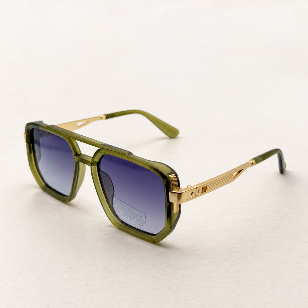 Retro Square Pilot Shades | Polarized UV400 Glasses | Unisex Eyewear