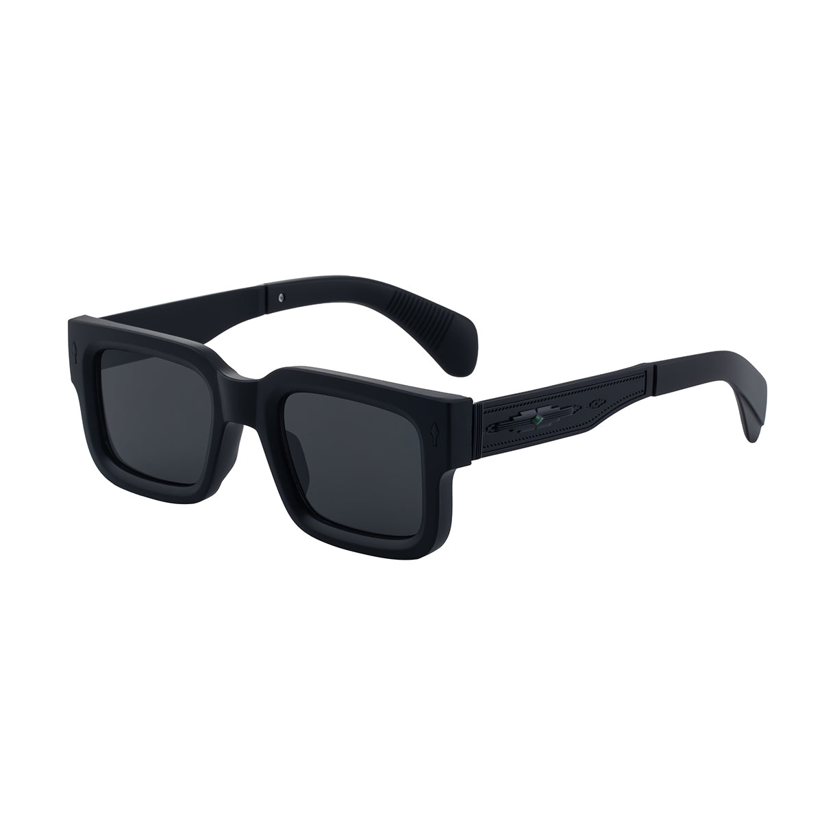 Vintage-Inspired Polarized Sunglasses: Square Multicolors Frame, Gold Temples, UV400 Protection with Personalized Sunglasses Case
