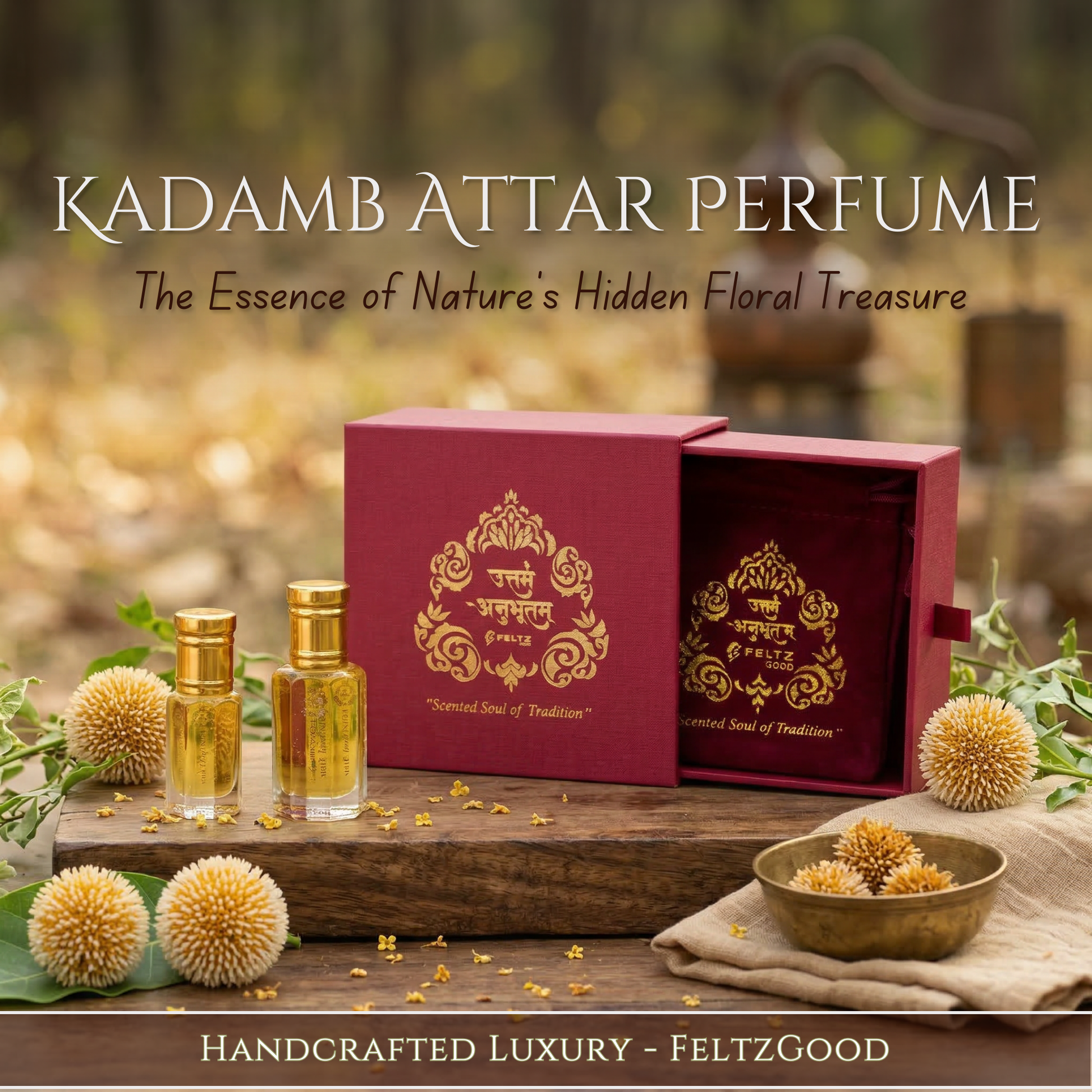 Kadamb Attar Perfume Oil Rare Indian Floral Vegan Luxury Gift Box - Alcohol-Free Traditional Indian Attar Perfume Oil - View 1