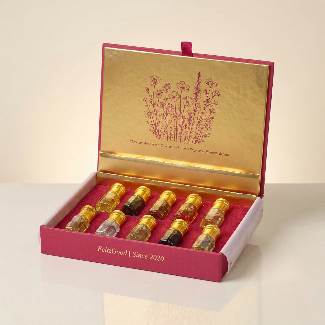 Luxury Attar Perfume Oil 10X3Ml Gift Set Natural Alcohol Free Fragrance - Alcohol-Free Traditional Indian Attar Perfume Oil - View 6