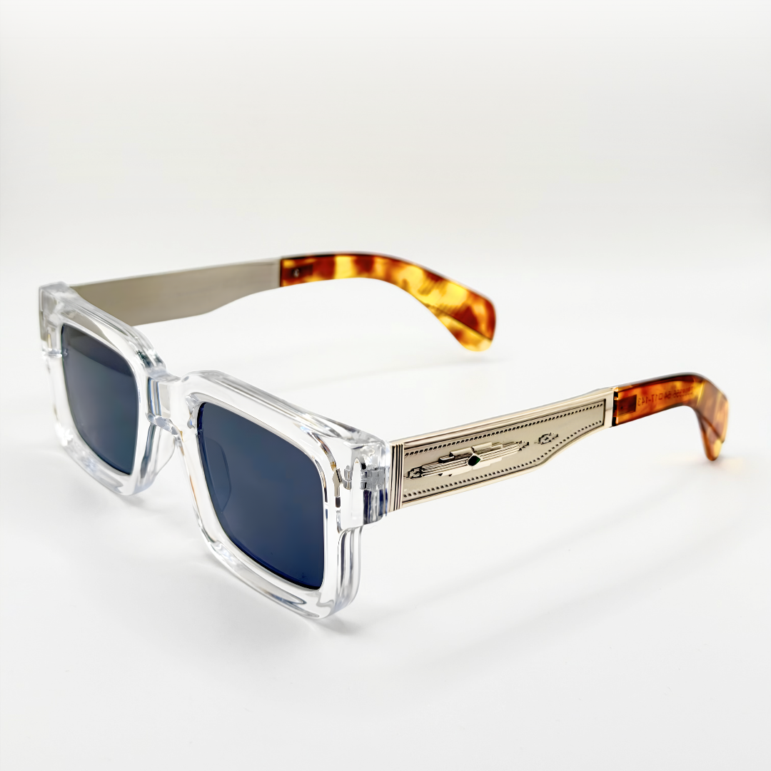 Vintage Polarized Square Sunglasses Amber Gold Frame adjustable tint sunglasses - View 2