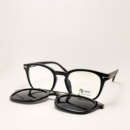 Italian Double Lens Retro Square Polarized Plus Anti-Blue Light Glasses