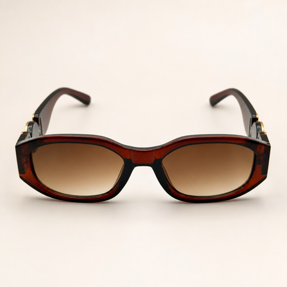 Vintage Rectangle Black Sunglasses | Retro Designer-Inspired Shades | Gold Medallion Statement Glasses | UV Protection Women Sunglasses