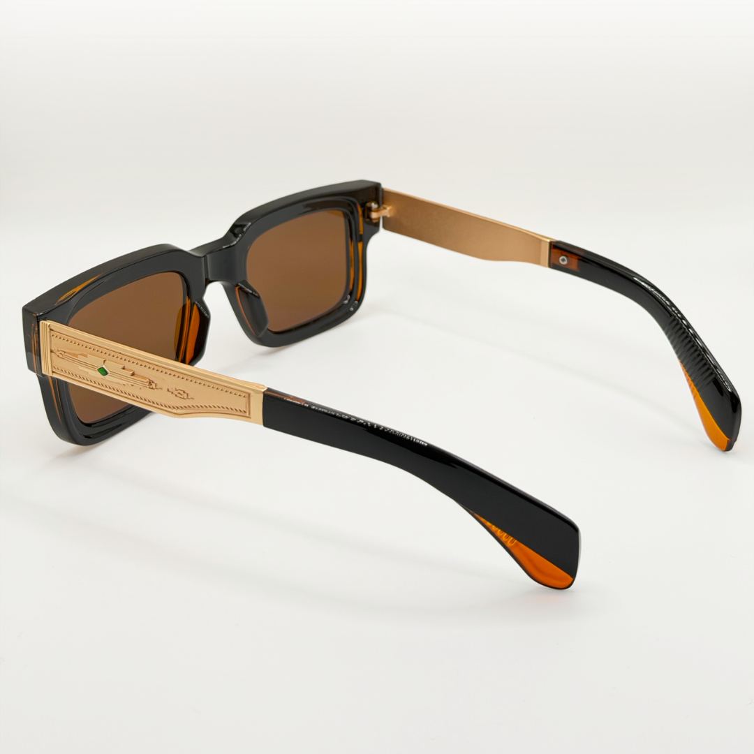 Vintage Polarized Square Sunglasses Amber Gold Frame adjustable tint sunglasses - View 21