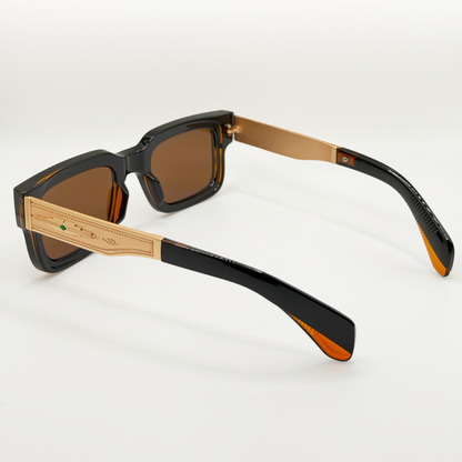 Vintage Polarized Square Sunglasses Amber Gold Frame adjustable tint sunglasses - View 21