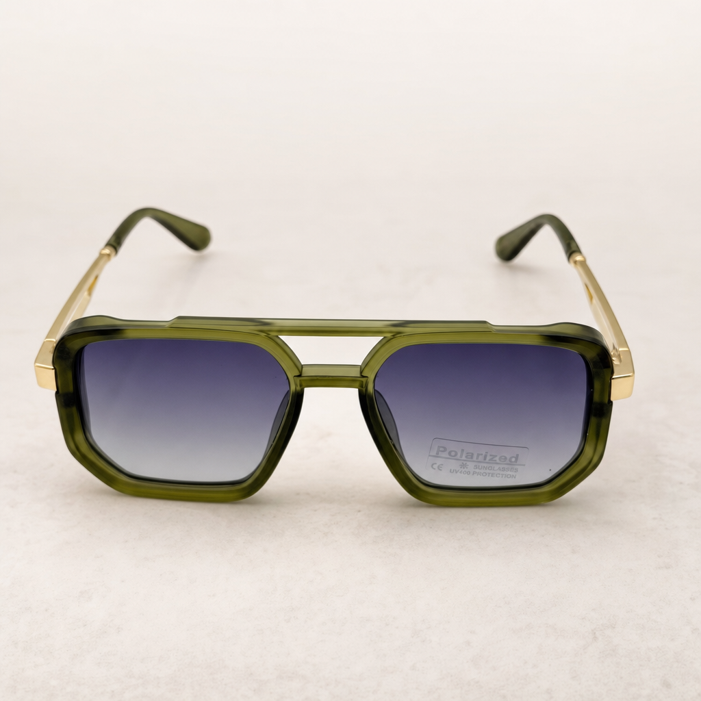 Retro Square Pilot Shades | Polarized UV400 Glasses | Unisex Eyewear