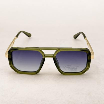 Retro Square Pilot Shades | Polarized UV400 Glasses | Unisex Eyewear