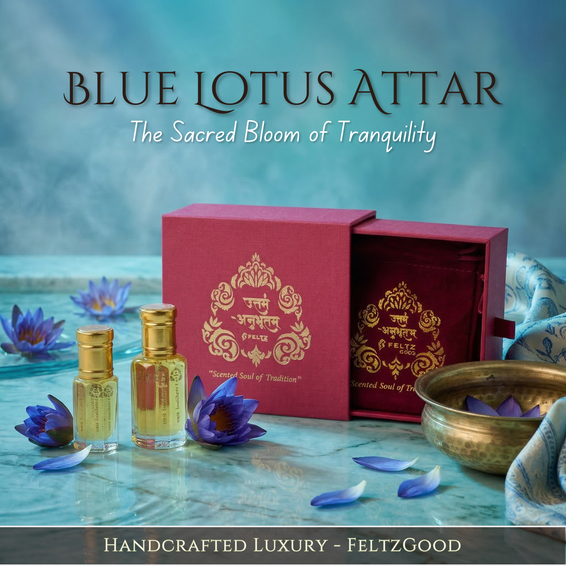 Blue Lotus Attar Perfume Oil Rare Floral Vegan Alcohol Free - Alcohol-Free Traditional Indian Attar Perfume Oil - View 1