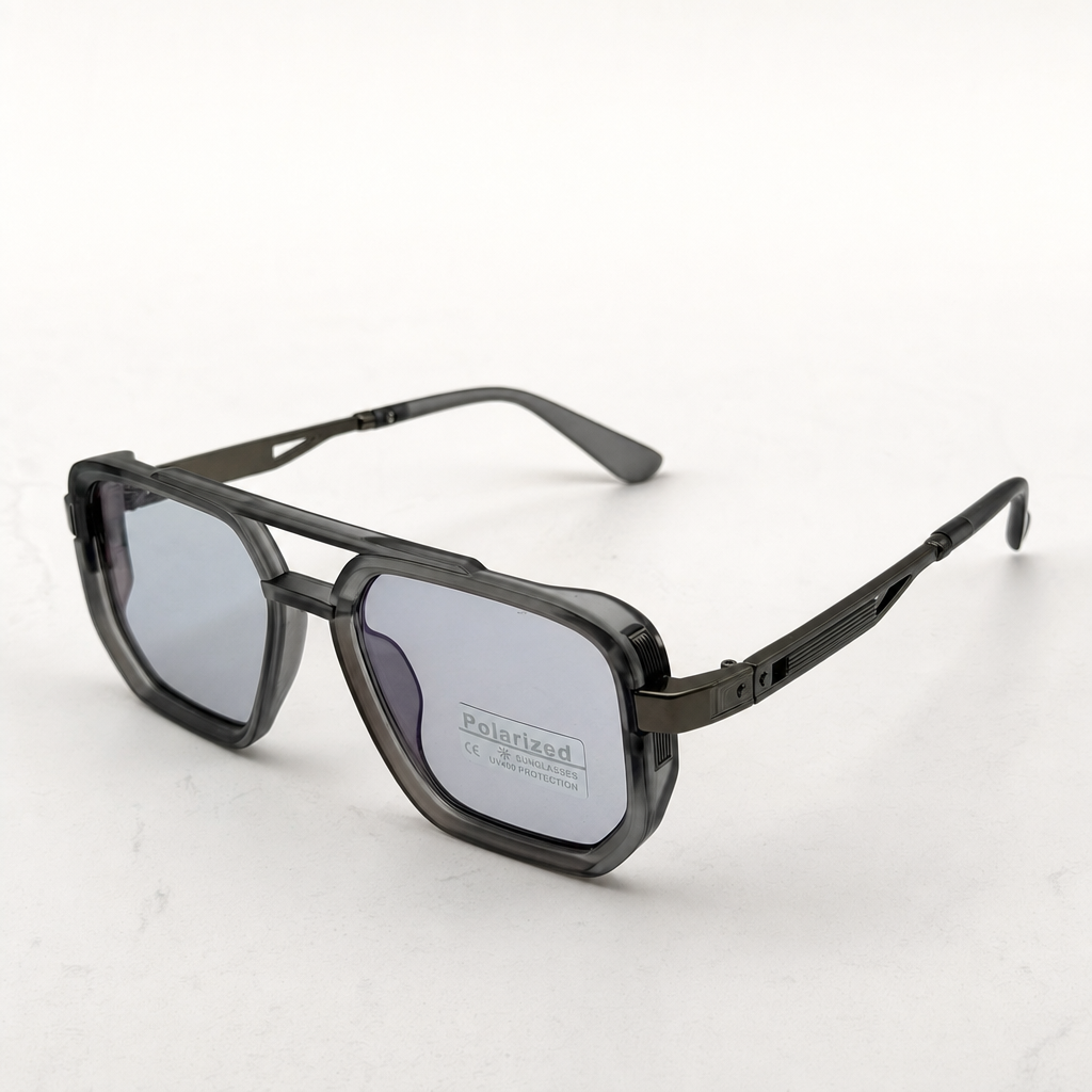 Retro Square Pilot Shades | Polarized UV400 Glasses | Unisex Eyewear