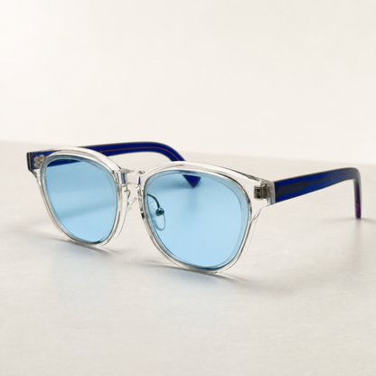Crystal Icy blue Acetate Polarized Unisex Sunglasses