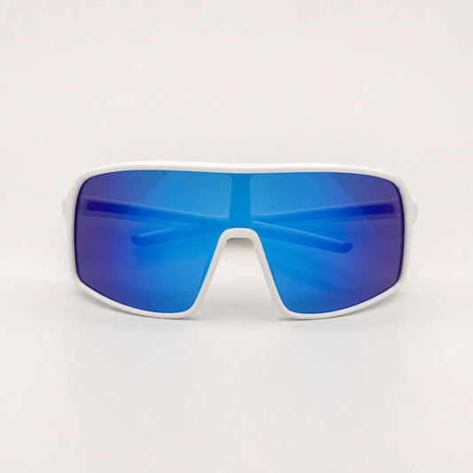 Blue Mirrored Polarized Sports Sunglasses with UV Protection For Men And Women