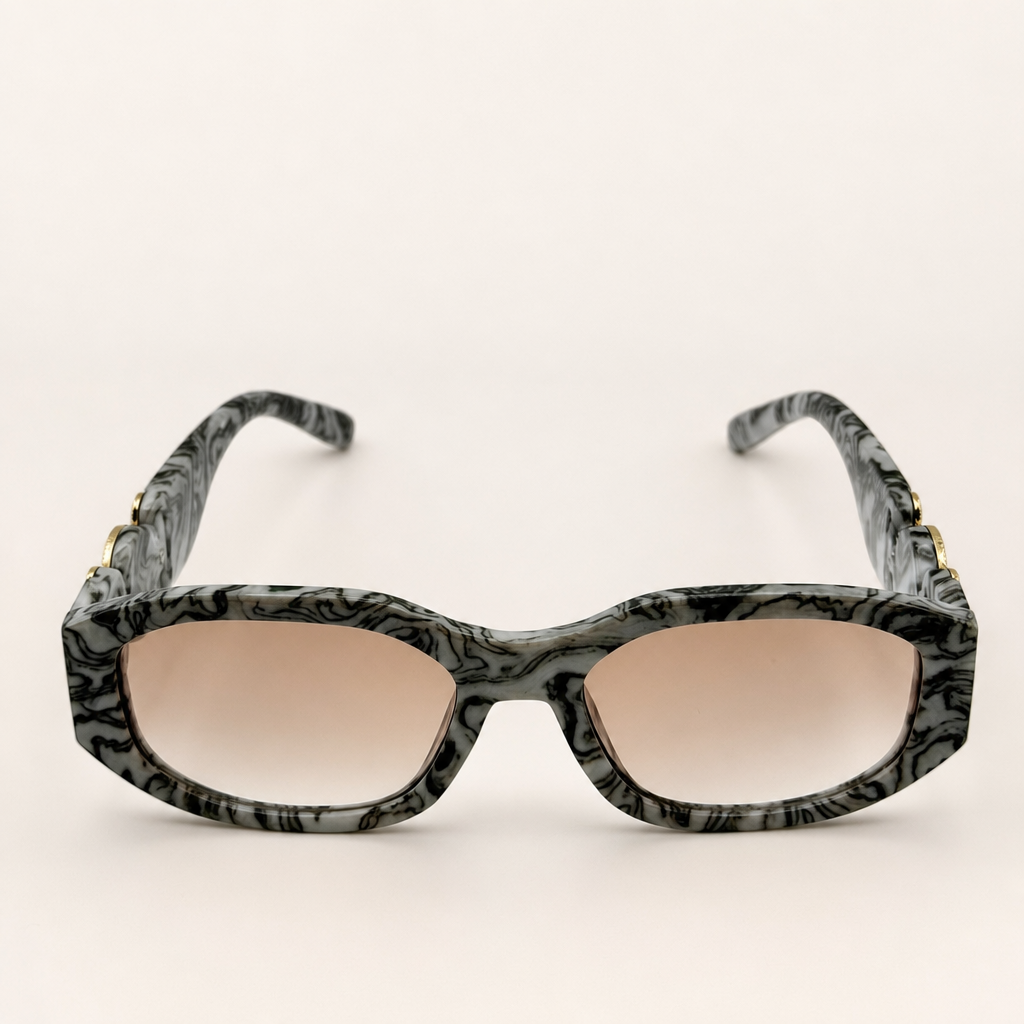 Vintage Rectangle Black Sunglasses | Retro Designer-Inspired Shades | Gold Medallion Statement Glasses | UV Protection Women Sunglasses