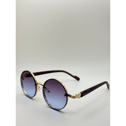 Round Vintage Sunglasses For Women Men Gradient Tinted Retro Circle Shades Gold Frame Boho Festival Eyewear Uv400 adjustable tint sunglasses - View 9
