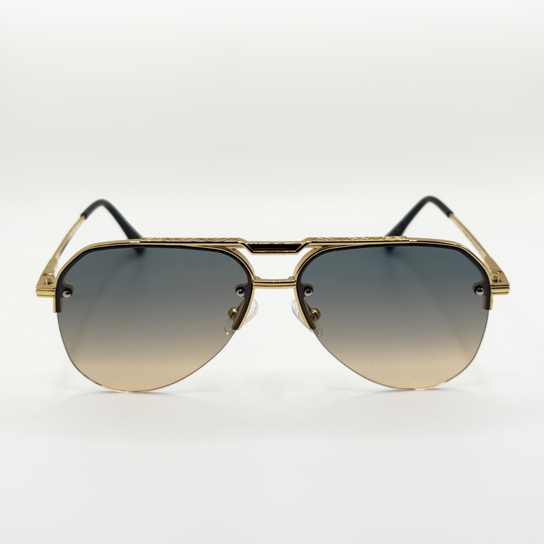 Retro Aviator Sunglasses Men Women Gold Metal Frame Gradient Lens Uv400 Vintage Pilot Eyewear adjustable tint sunglasses - View 4