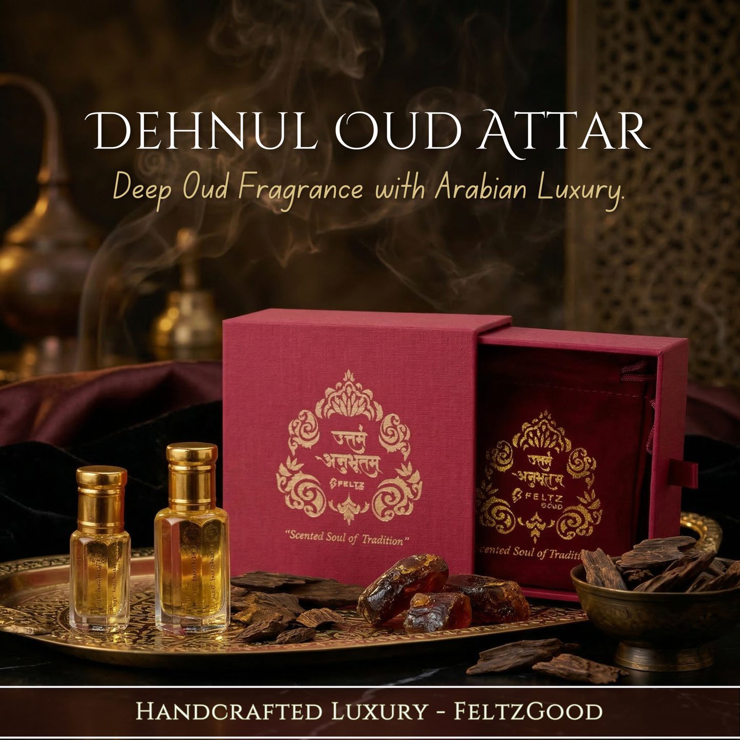 Dehnul Oud Attar Perfume Oil Hydrodistilled Vegan Arabian Fragrance - Alcohol-Free Traditional Indian Attar Perfume Oil - View 1