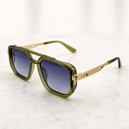 Retro Square Pilot Shades | Polarized UV400 Glasses | Unisex Eyewear