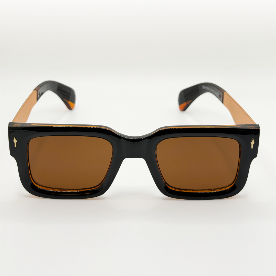 Vintage Polarized Square Sunglasses Amber Gold Frame adjustable tint sunglasses - View 17