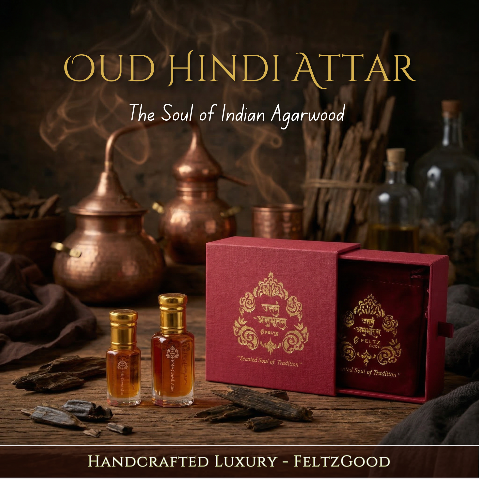 Oud Hindi Attar Perfume Oil Traditional Indian Agarwood Vegan Alcohol Free - Alcohol-Free Traditional Indian Attar Perfume Oil - View 1