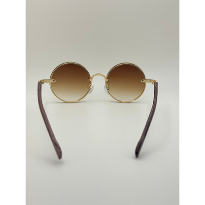 Round Vintage Sunglasses For Women Men Gradient Tinted Retro Circle Shades Gold Frame Boho Festival Eyewear Uv400 adjustable tint sunglasses - View 7